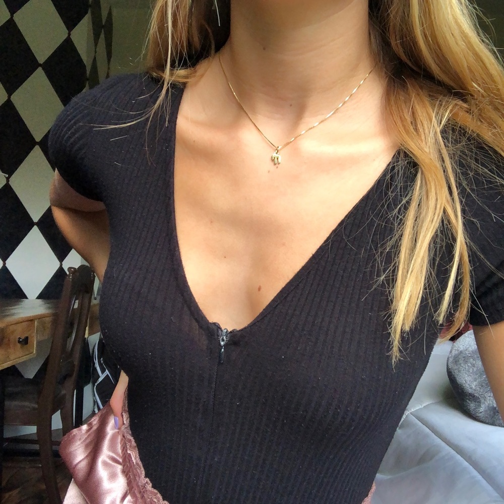 Black zip up Urban Outfitters bodysuit
